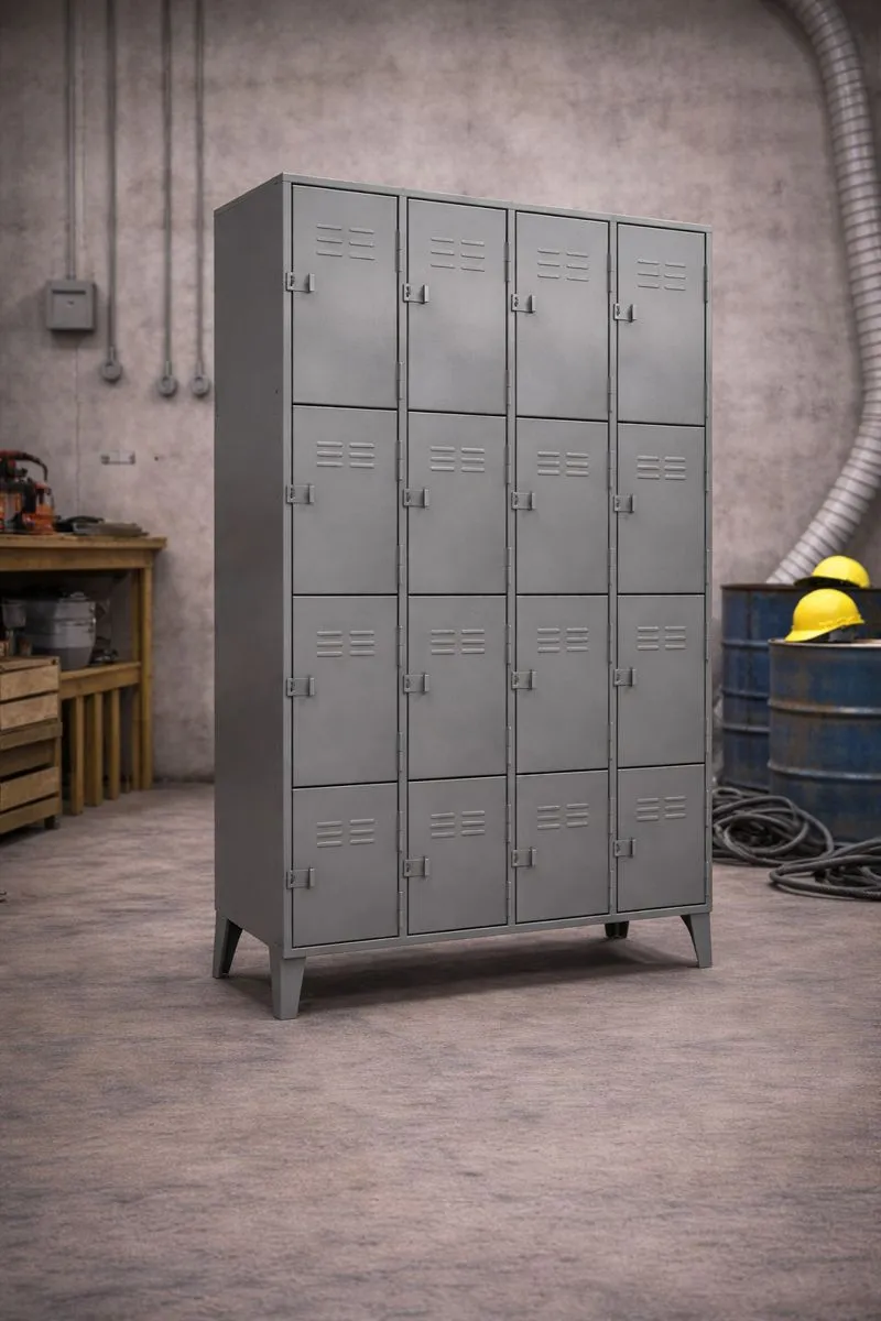Locker Metálico  Casillero de 16 Puertas – 4 Cuerpos Cuadruples (vista alterna)