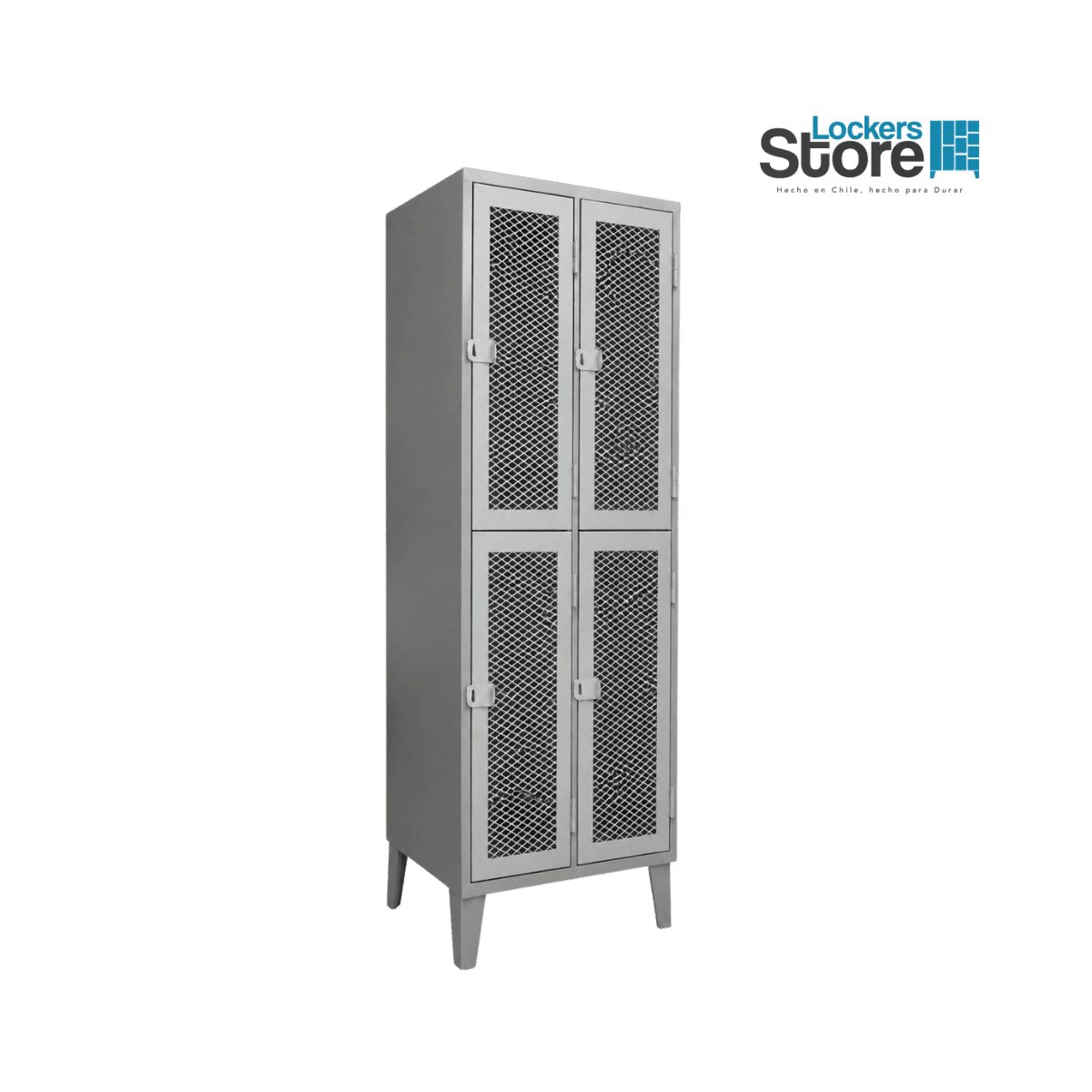 Locker Metálico 4 Puertas - 2 Cuerpos Dobles Malla