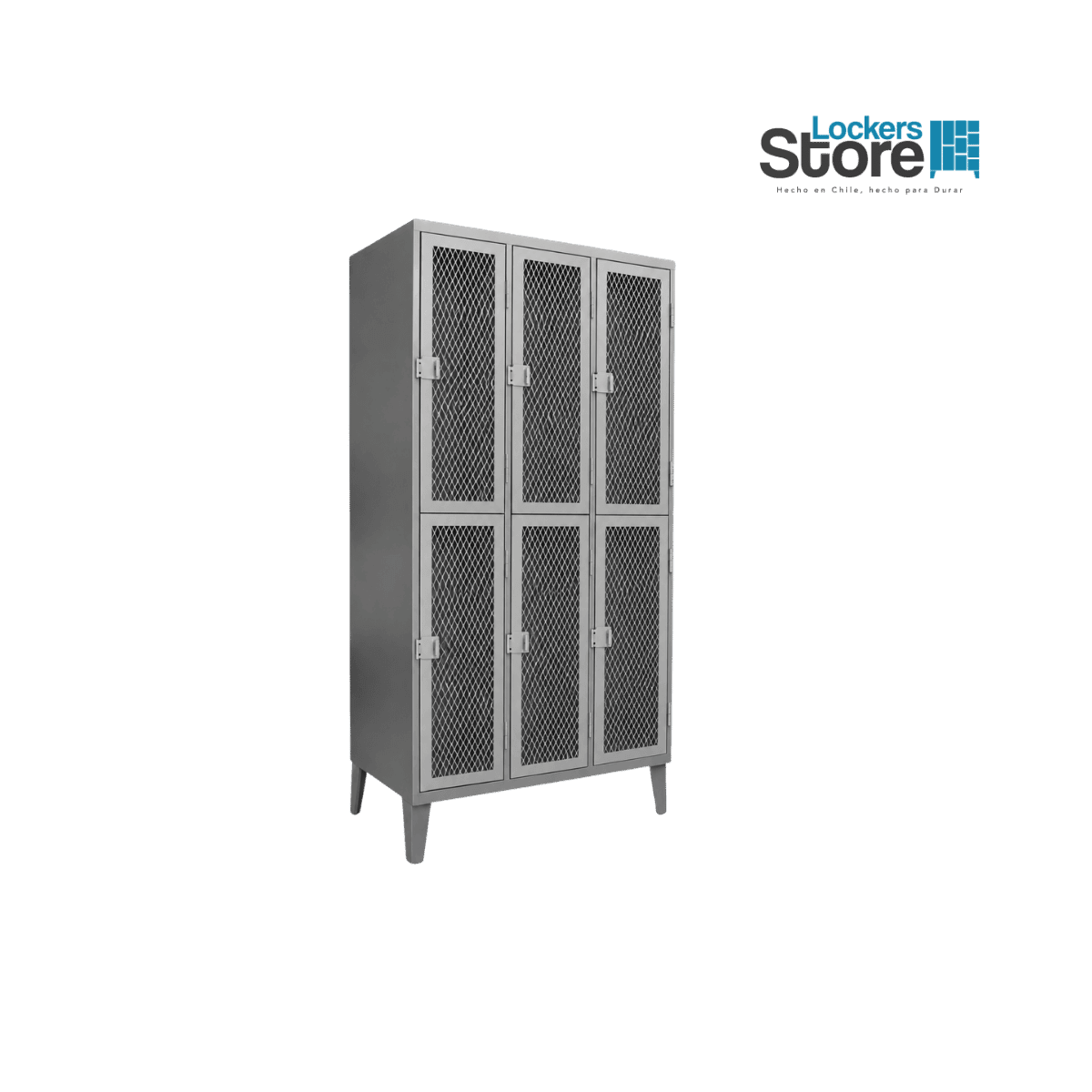 Locker Metálico 06 Puertas - 03 Cuerpos Dobles Malla