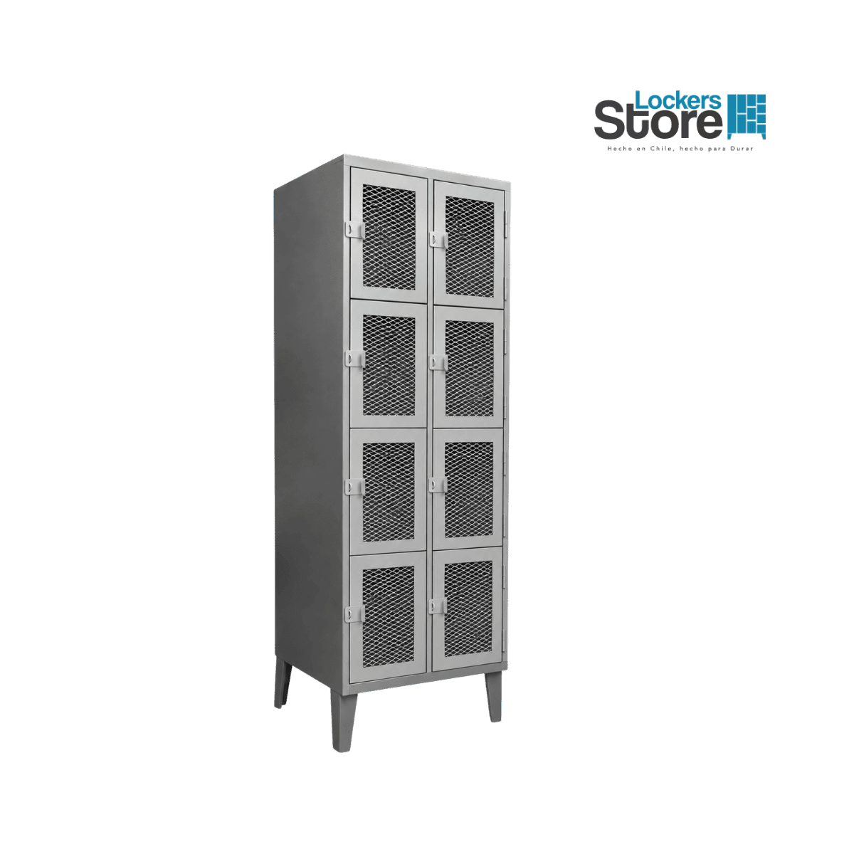 Locker Metálico 08 Puertas - 02 Cuerpos Cuadruples Malla