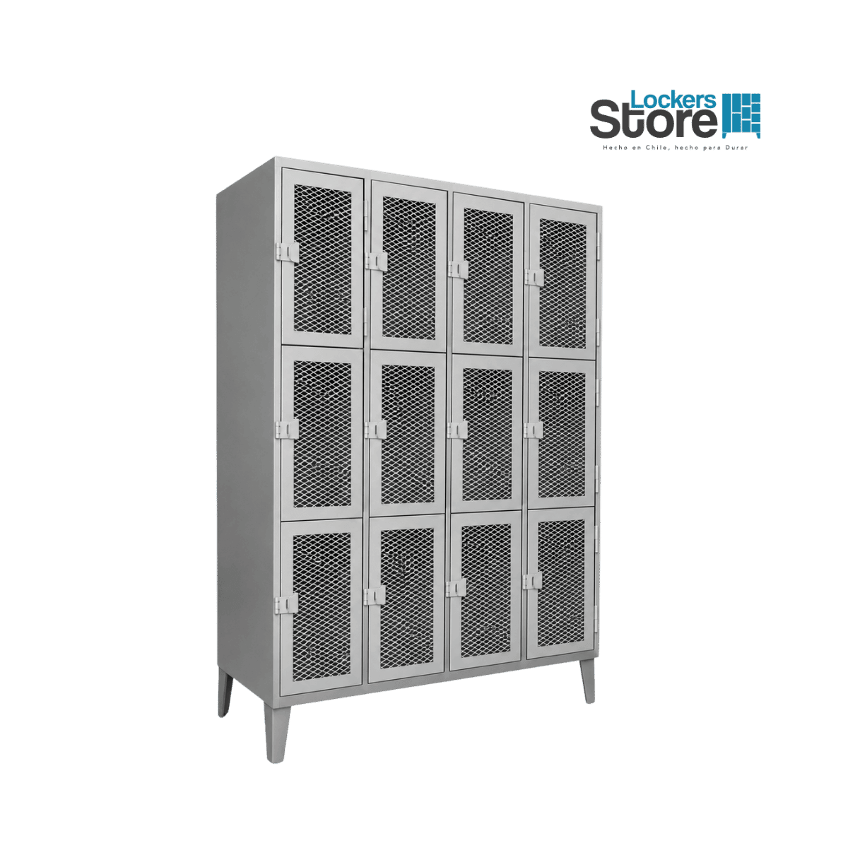 Locker Metálico 12 Puertas - 4 Cuerpos Triples Malla