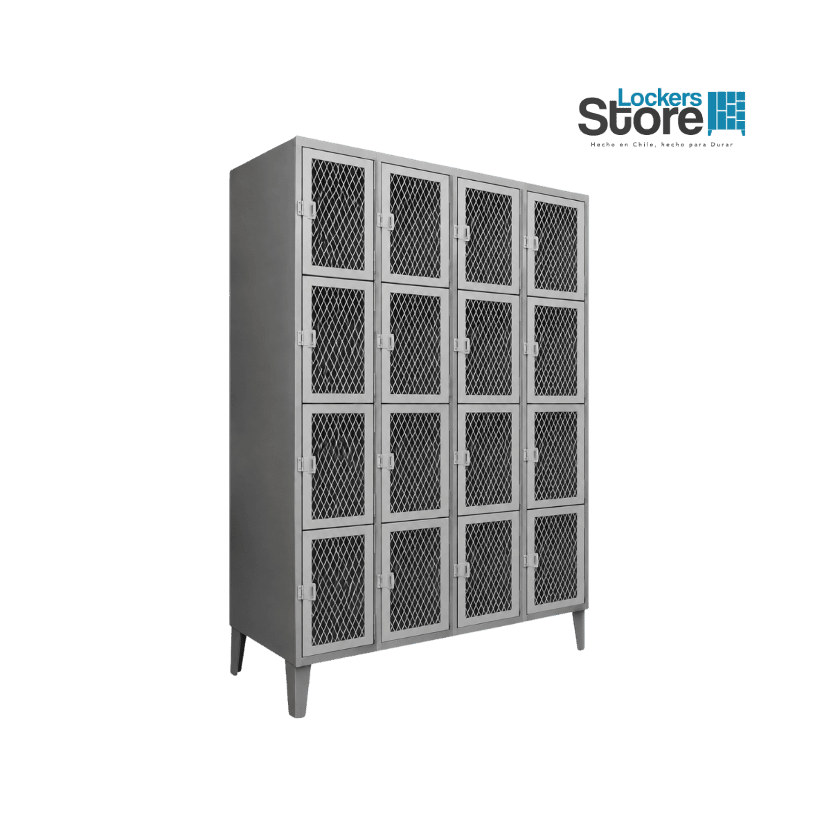 Locker Metálico Casillero de 16 Puertas – 4 Cuerpos Cuadruples Malla
