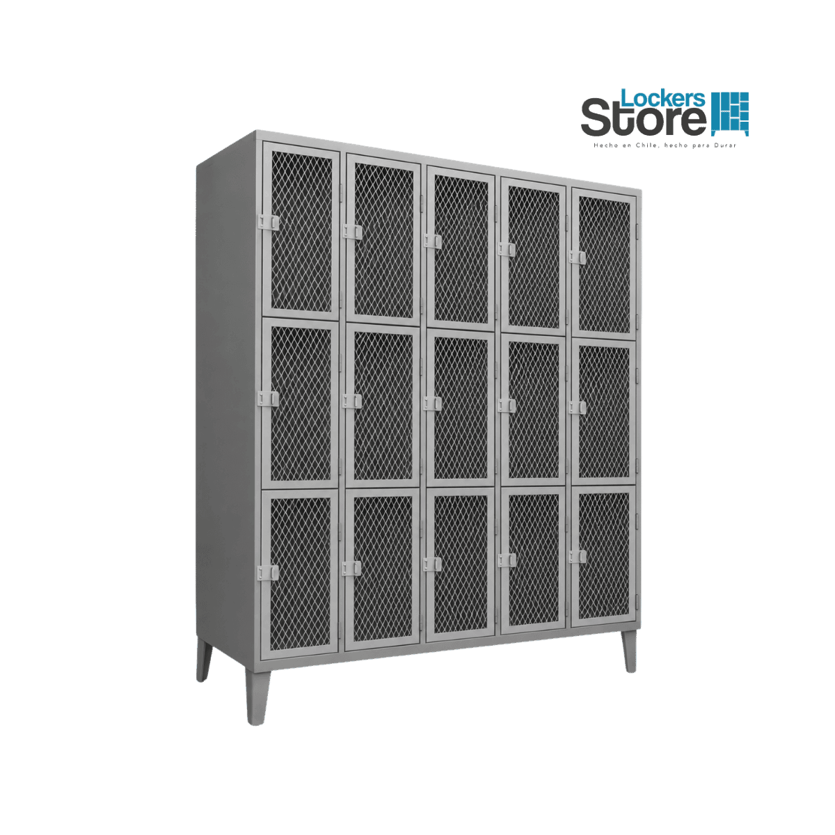 Locker Metálico 15 Puertas - 5 Cuerpos Triples Malla
