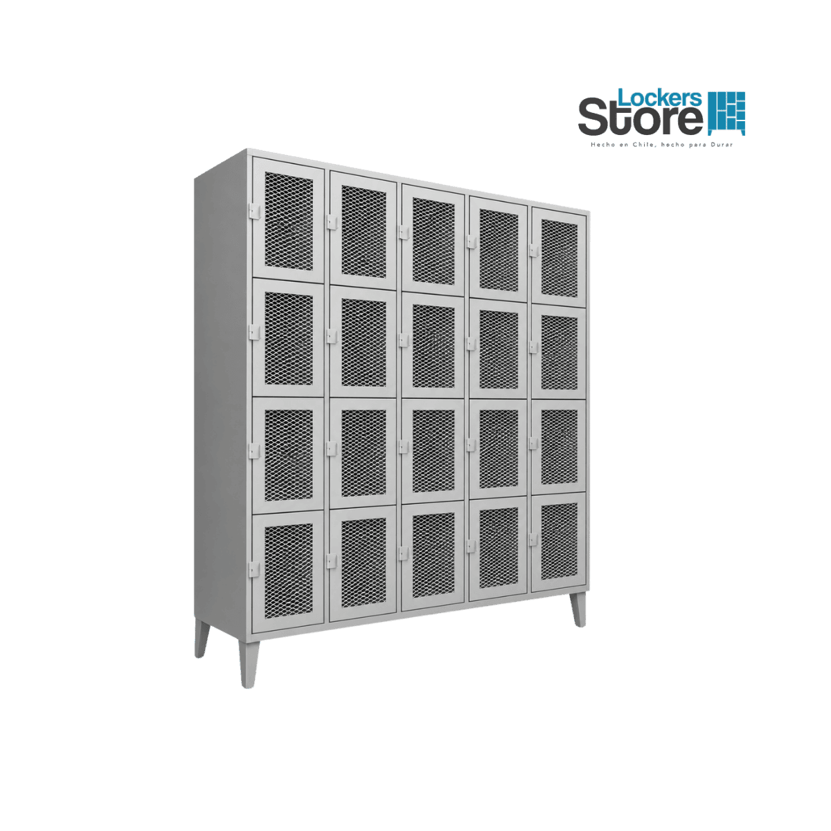 Locker Metálico 20 Puertas - 5 Cuerpos Cuadruples Malla