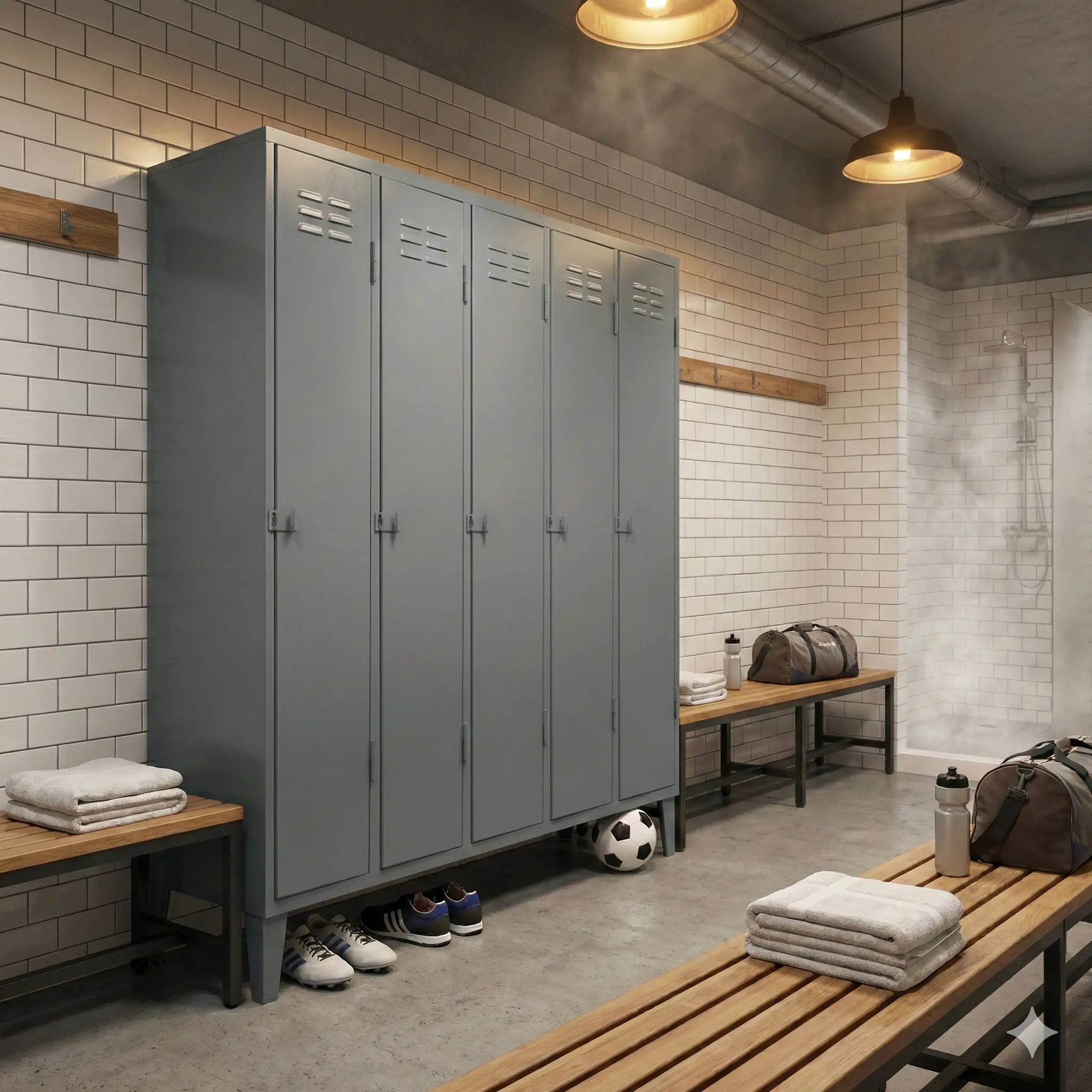 Lockers Metálicos 05 Puertas - 05 Cuerpos Simples (vista alterna)
